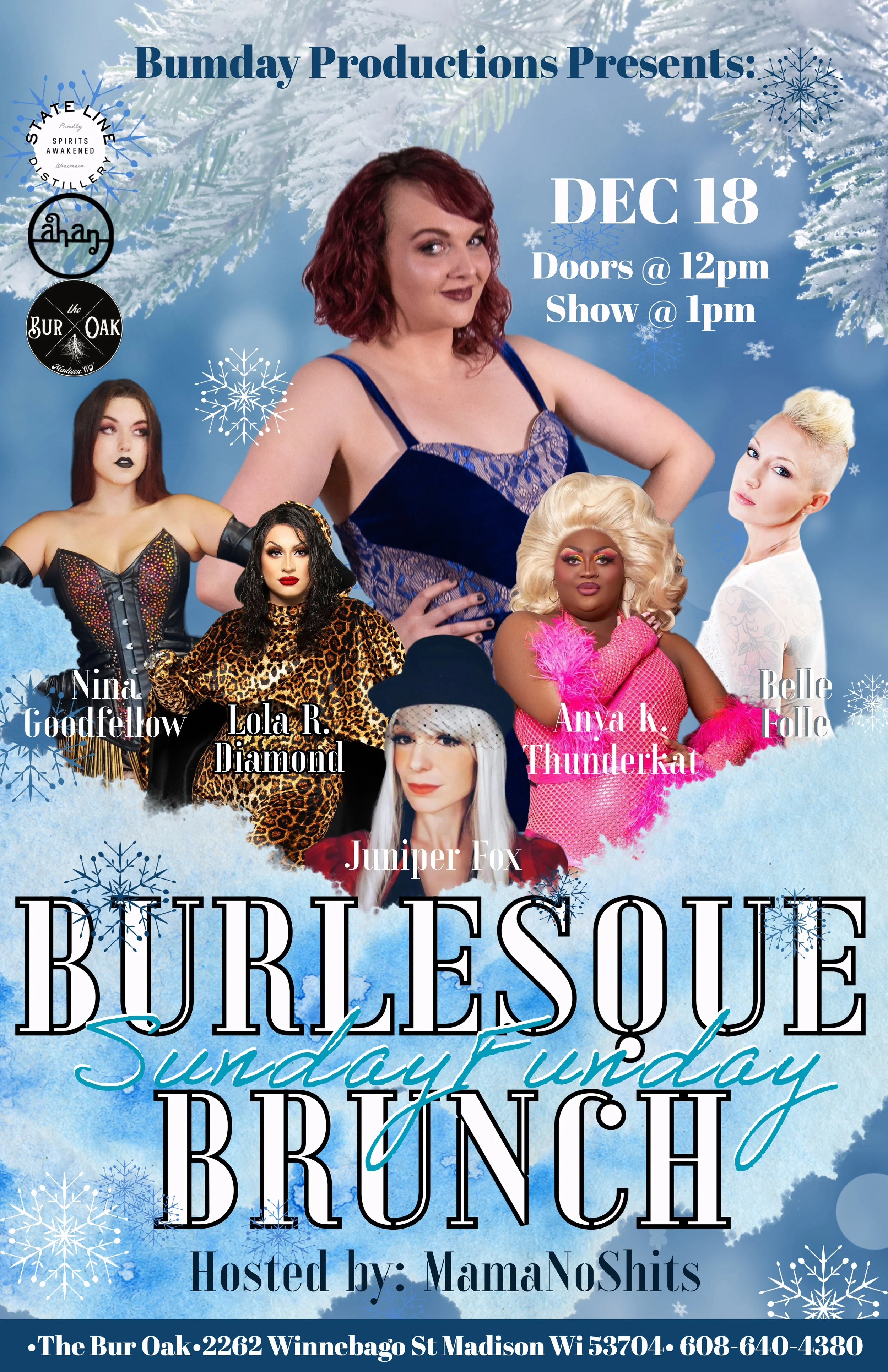 BURLESQUE BRUNCH! Hosted by Mama NoShits — The Bur Oak